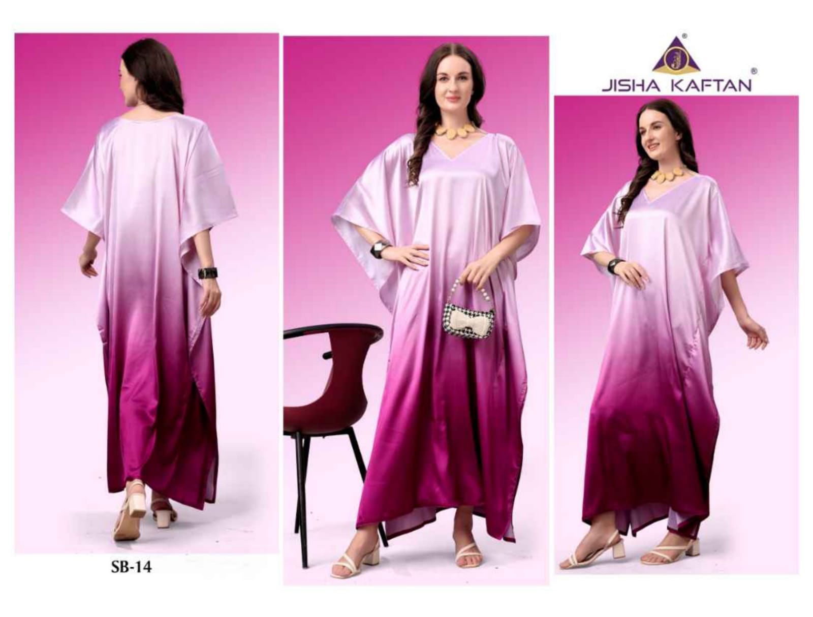 Jisha Satin Breeze Vol 2 Poly Japan Satin Kaftan Suppliers In India